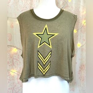 Wildfox Army green crop tank